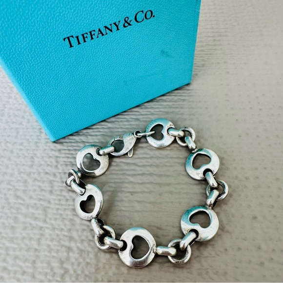 Vintage Tiffany & Co bracelet, silver, hearts, 1999, NEEDS CLEANING - Picture 1 of 11